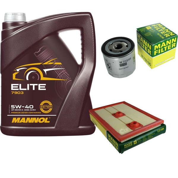 Mann Inspektionspaket 5L Mannol Elite 5W-40 FüR VW Polo 1.2 TSI 16V 1.4 Golf VII-image