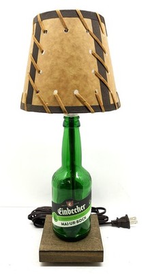 Einbecker MAI-UR-BOCK Beer Bottle TABLE LAMP Bar Light Double Laced SHADE & Bulb