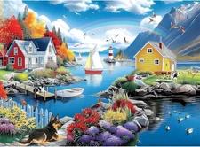 300 Piece Puzzles for Adults, 300 Piece Puzzles for Adults Large Piece, Village