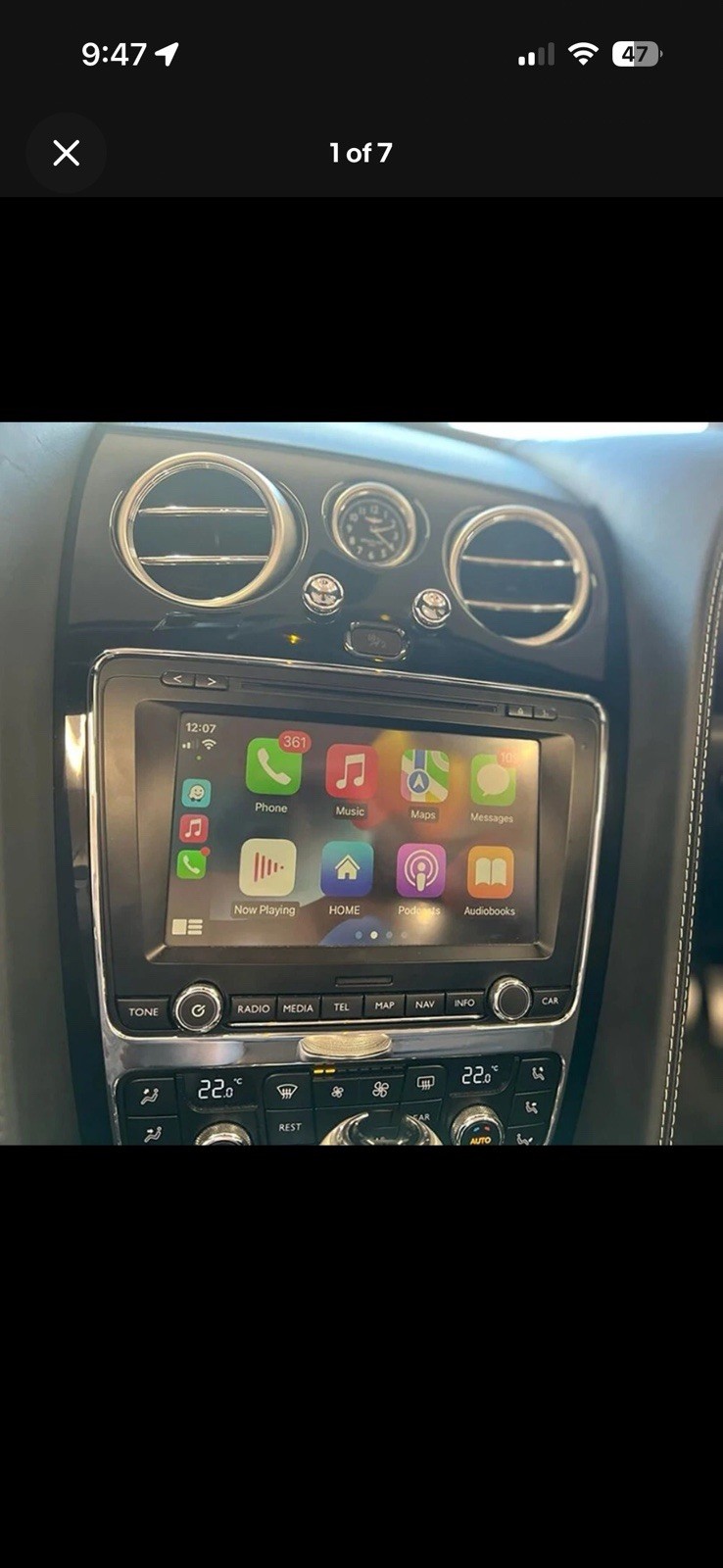 Apple CarPlay Android Auto Mirroring Interface For Bentley Flying Spur 2015