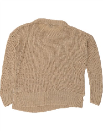 J. CREW Womens Crew Neck Jumper Sweater UK 14 Medium Beige Linen DA05 - Picture 2 of 3