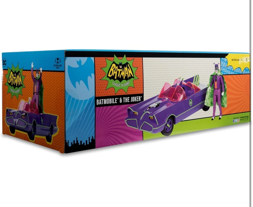 McFarlane Toys - DC Retro Batmobile & The Joker (Batman 66') 2pk, Gold SEALED - Image 3 of 4