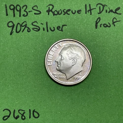 1993 S Roosevelt Dime Gem DCam Proof 90% Silver