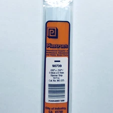 Plastruct 90739 Styrene Rectangle Strip 0.030"x 1/4" x10" (10)