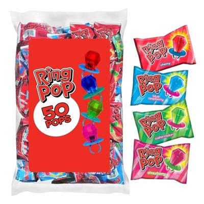 Fun Candy Rings with Assorted Flavors - 50 Pack