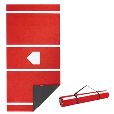 VEVOR 12x6ft Baseball Hitting Mat Softball Batting Cage Mat Outdoor Training Red