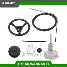 17 Feet Boat Rotary Steering System Outboard Kit & 12.4'' Steering wheel SS13217
