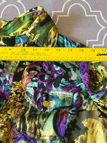 Cache Women's Shirt Size MEDIUM 100% Silk 90's Y2k Whimsical Psychodellic - Picture 4 of 9