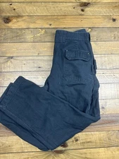 DULUTH TRADING Fire Hose Relax Fit Cargo Work Pants Black Canvas 34x34