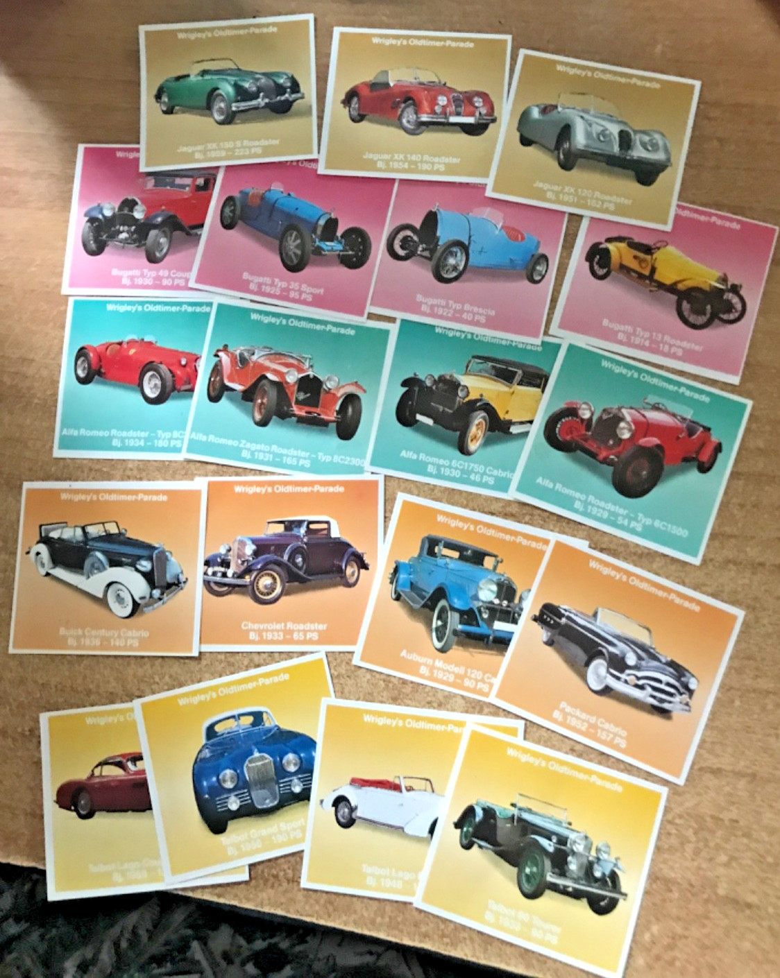 Lotto 19 figurine della collezione "Wrigley's Oldtimer-Parade"