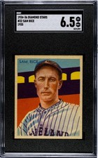 1934-36 Diamond Stars Baseball #32 Sam Rice SGC 6.5