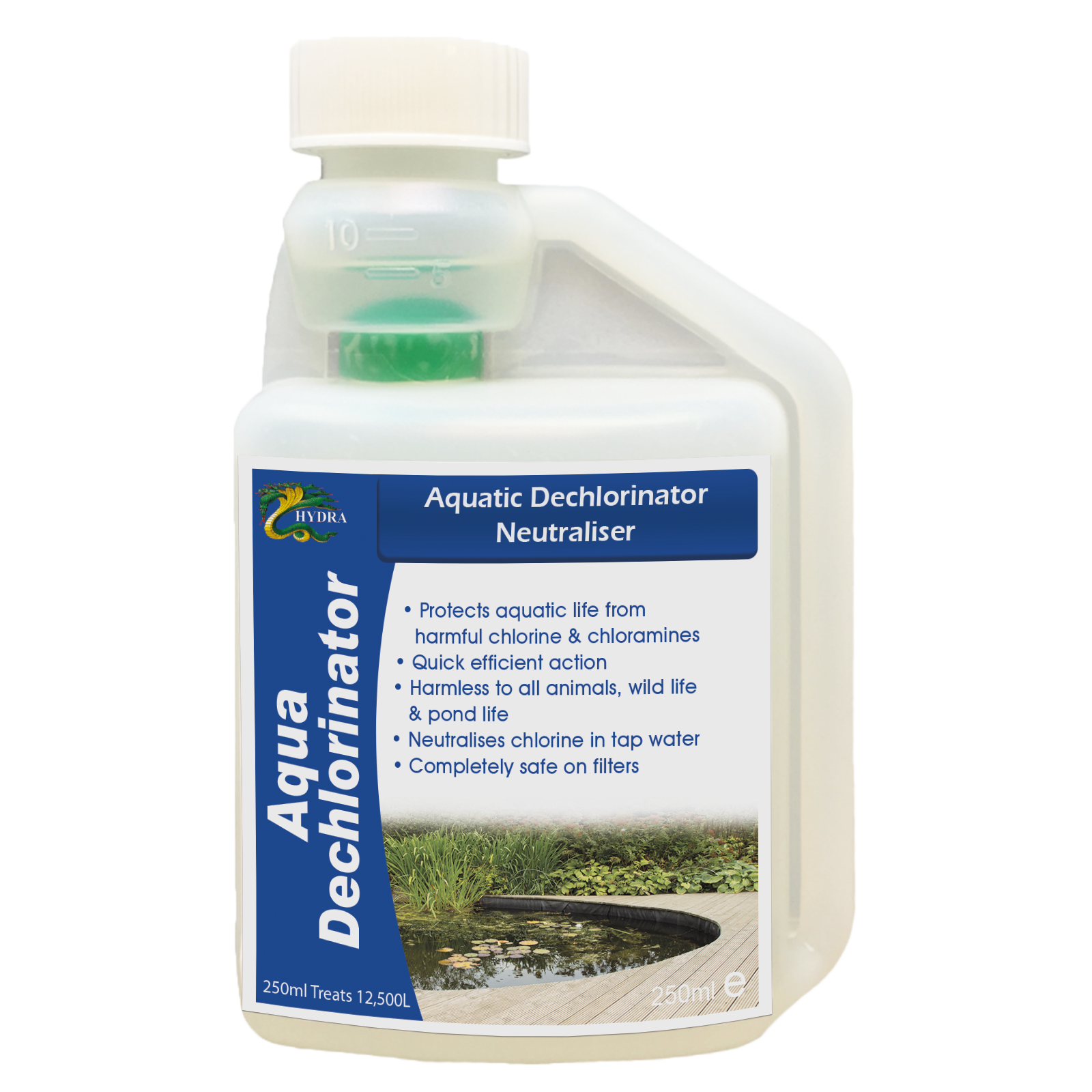 Hydra Aqua Dechlorinator (Dechlorine Tap Water) 250ml -1 litre treats 50,000