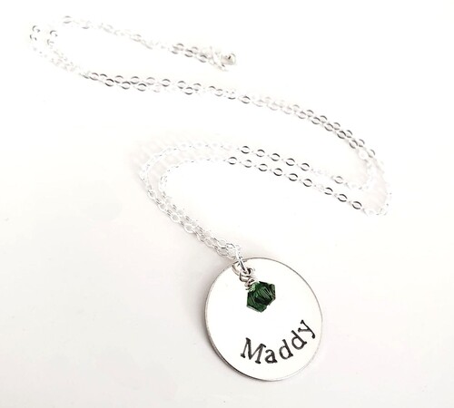 Name Necklace, Sterling Silver Charm 