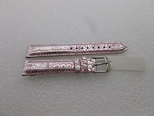 Genuine Michele 16mm Pink and Silver Alligator Watch Band Strap NEW