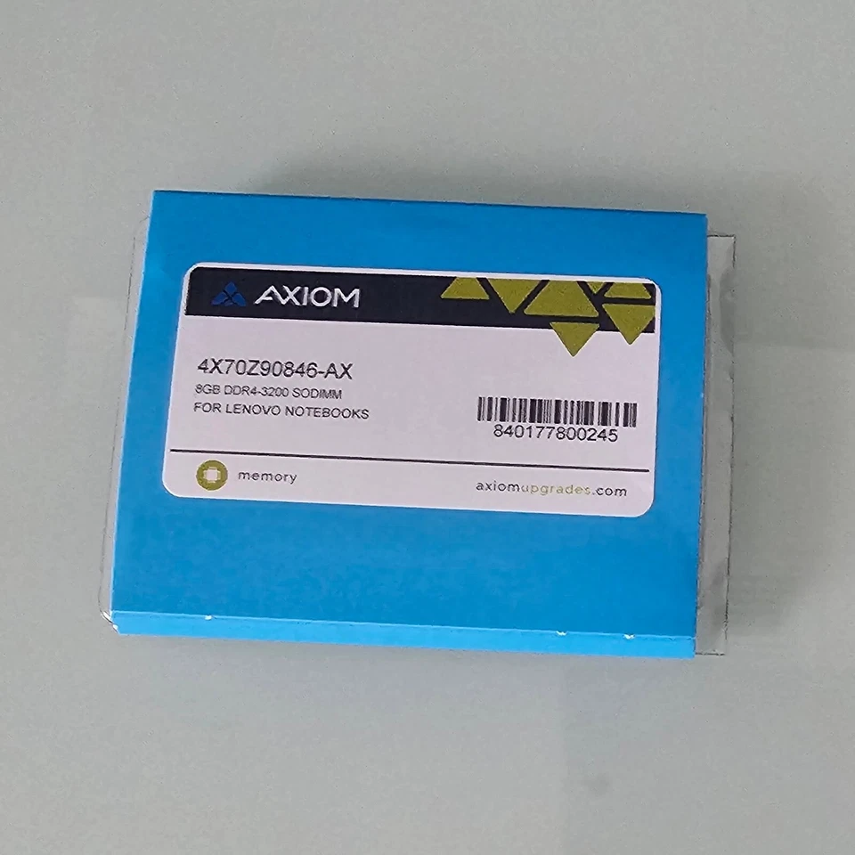 Memory Axiom 8GB DDR4-3200 SODIMM Lenovo - 4X70Z90846-AX 4X70Z90844, 4X71D09533 - Image 2 of 3