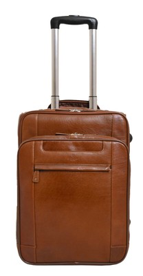 Luxurious Cognac Leather Cabin Suitcase 