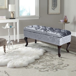 Entryway Storage Bench Crushe Velvet Bedroom Footstool Wooden Ottoman Seat Stool Ebay