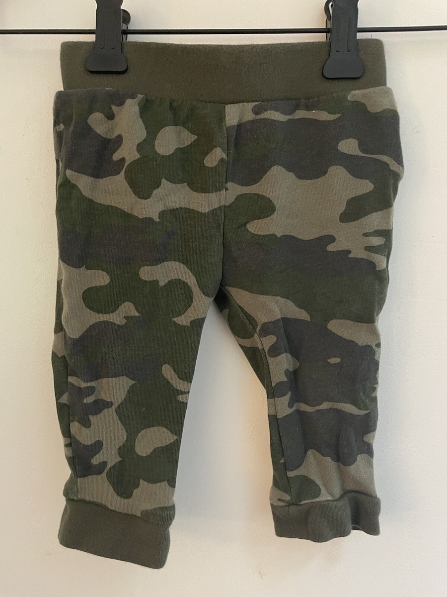 Old Navy Baby Boy Girl Camo Print 100% Cotton Elastic Pull On Pants Green  6-12 M