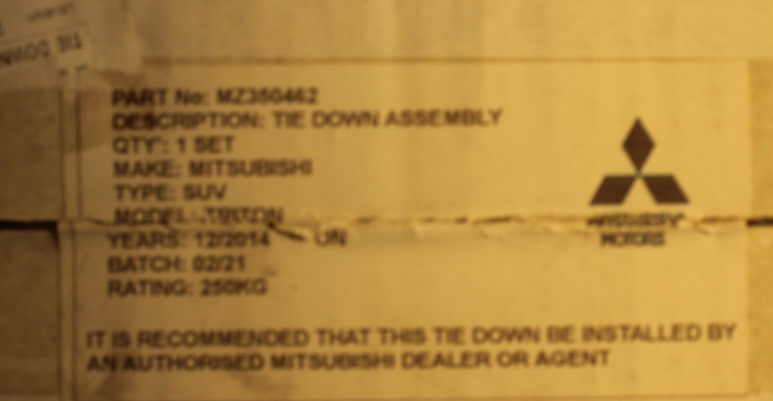 Genuine Tie Down Kit Cargo MZ350462 (Fit Mitsubishi Triton MQ MR Dual