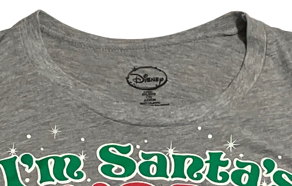 Disney Minnie Mouse I'm Santa's Favorite Christmas TShirt Size Junior