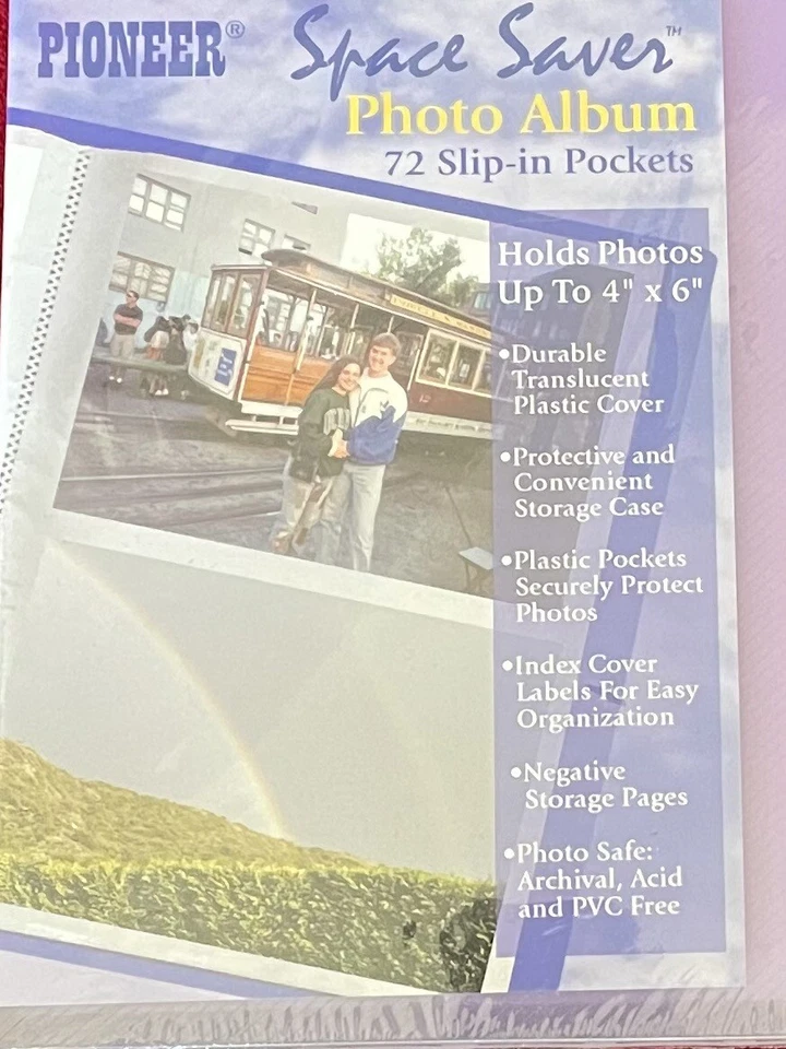 NUEVO álbum de fotos Pioneer Space Saver 72 bolsillos sin cordones púrpura para hasta 4"x6" Foto 2 de 4