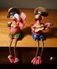 Figura Flamenco Luau Guitarra Hula Falda Coco Tropical Bebida Tiki Bar Decoración