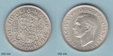UK / Great Britain 1/2 Half Crown 1946 (George VI) Silver Coin B
