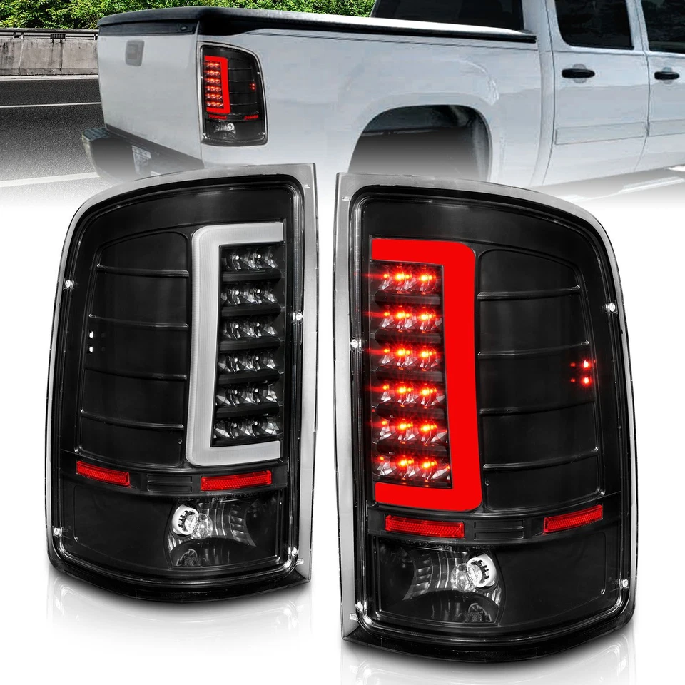 Luces traseras LED de fibra óptica negras Anzo 311388 para GMC Sierra 2500 HD 2007-2013 Foto 2 de 4