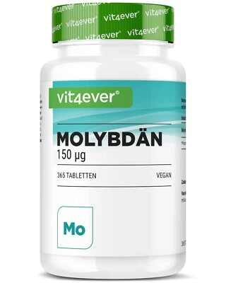VIT4EVER Compresse di Molibdano (v) 365 x 150 mcg - Oligoelemento Essenziale + Alto Dosaggio