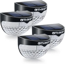 Solar Fence Post Lights Wall Mount Decorative Deck Lighting (Black, 4 Packs)