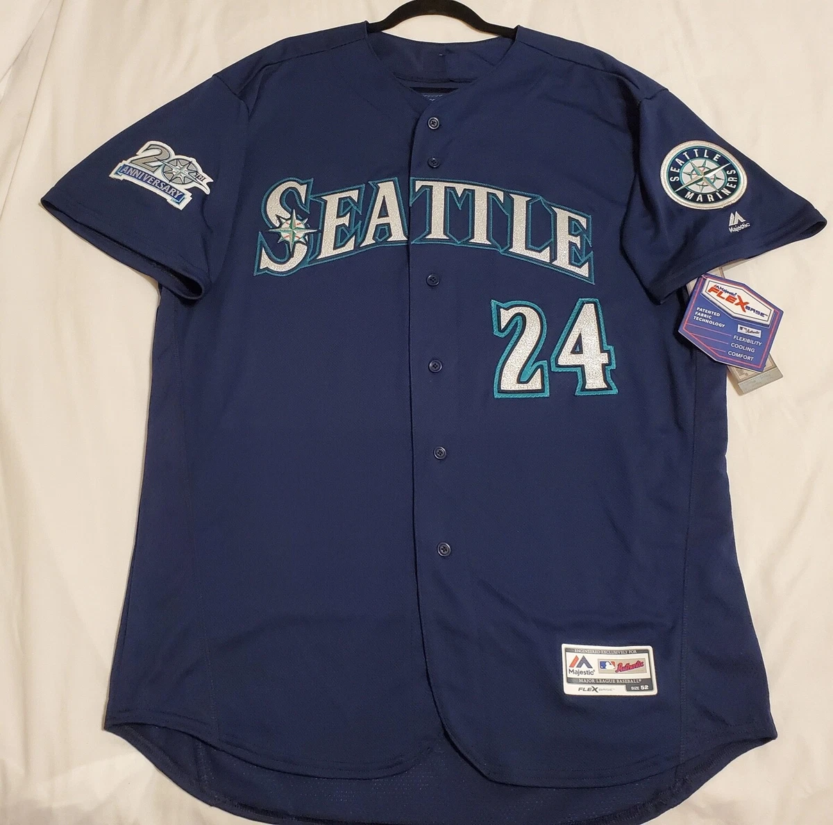 Seattle Mariners Ken Griffey Jr Majestic Authentic Cool Base Jersey Size 52