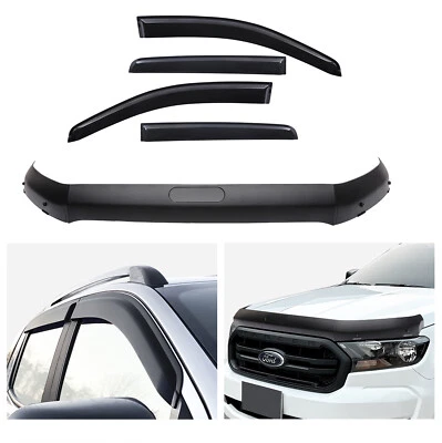 JHCHAN Wind Deflector Bonnet Stone Guard for Ford Ranger T6 Wildtrak 2016-2022 D/Cab