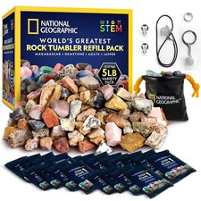 Rock Tumbler Refill Kit - Includes Rough Gems Polishing Grit  Supplies