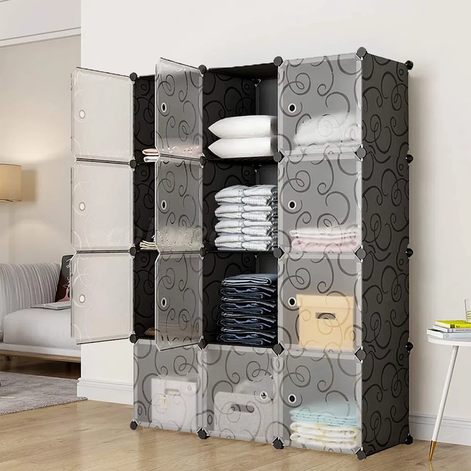 12Cube Shelves Rack Modular Heavy Duty Cube Storage Organizer Shelving Bookshelf - Image 3 of 4