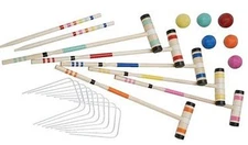 NEW Halex Select Croquet 6 Player Set - 6 Hardwood Wood Mallets, 6 Polymer Balls