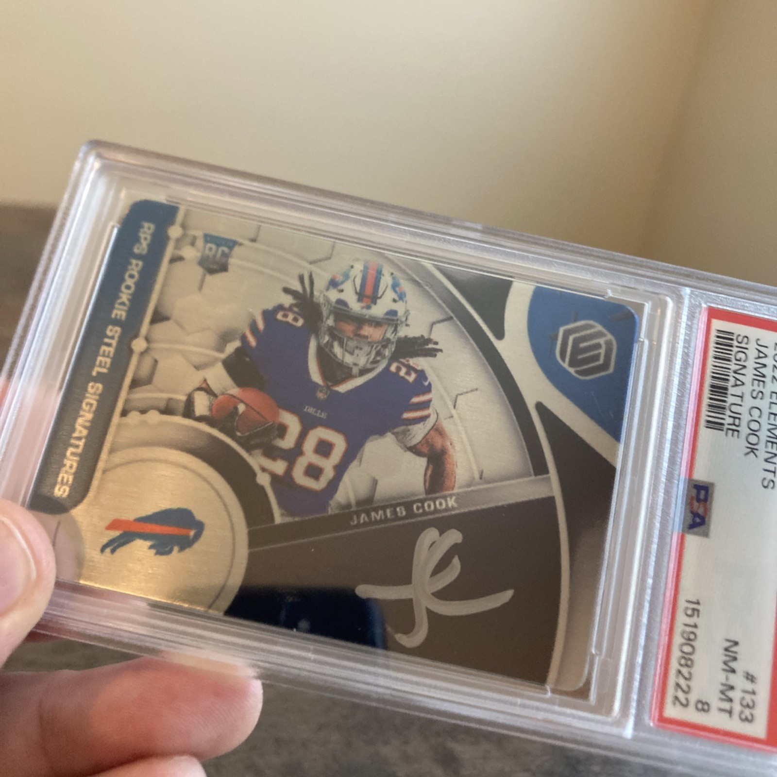 2022 Panini Elements PSA  James Cook: Autographed 🔥🔥rookie✨Bills #133