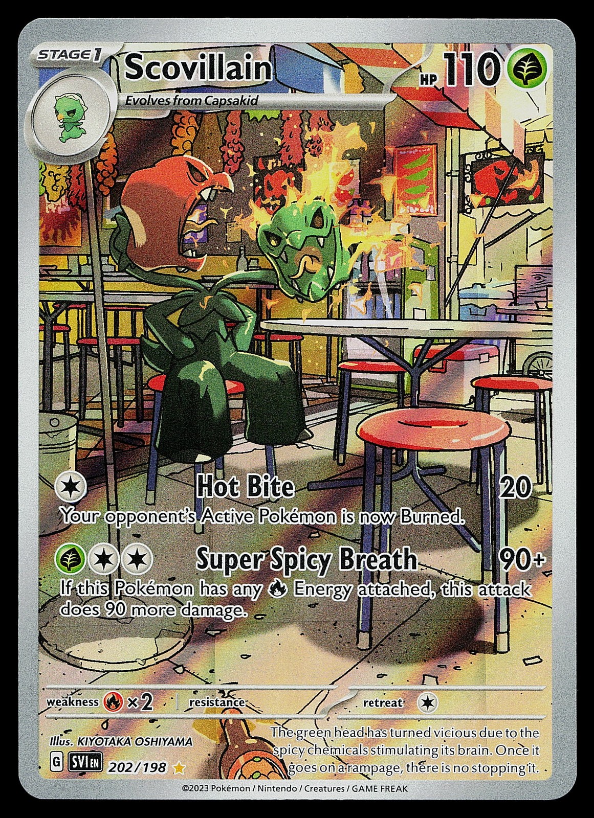 Pokemon Card - Scovillain Scarlet & Violet Base Set 202/198 Illustration Rare