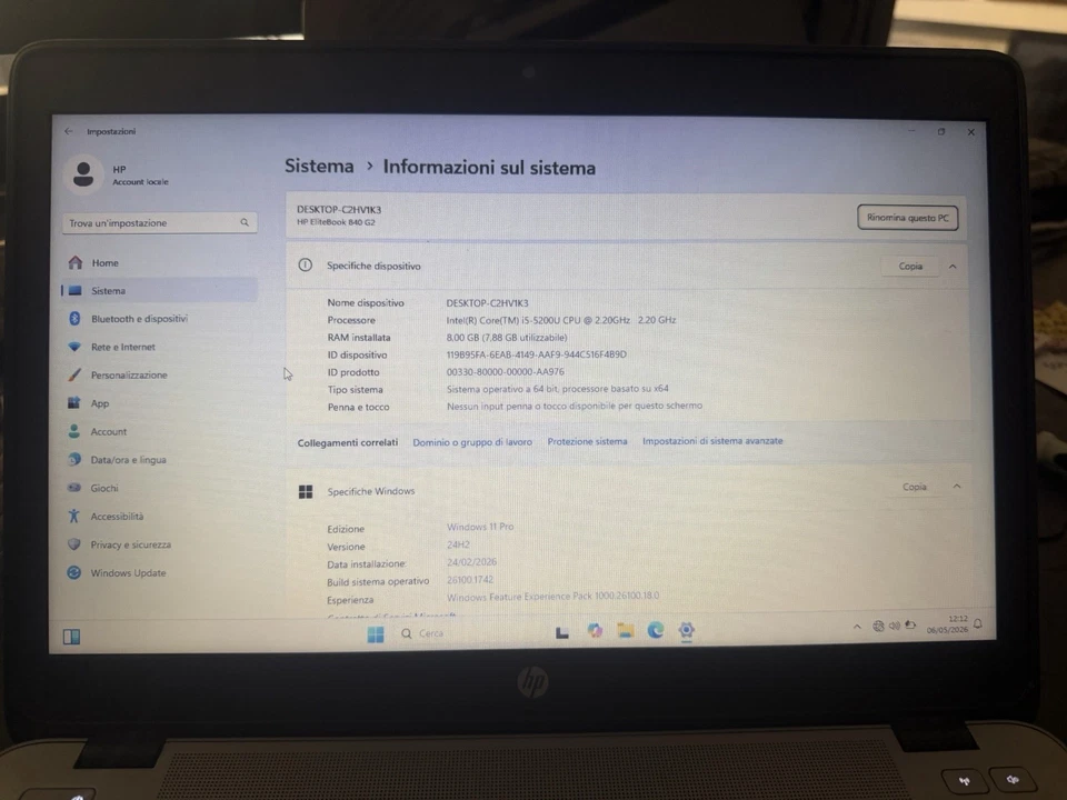 HP EliteBook 840 G2 · i5-5200U · 8GB · 480GB, foto 3 di 5