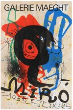 Reprint of a 1973 Vintage exhibition Poster for works by Miro