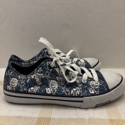 BOBS For Dogs Sketchers Womens Sz 6.5 Blue Puppy Dog Memory Foam Lace Up Sneaker