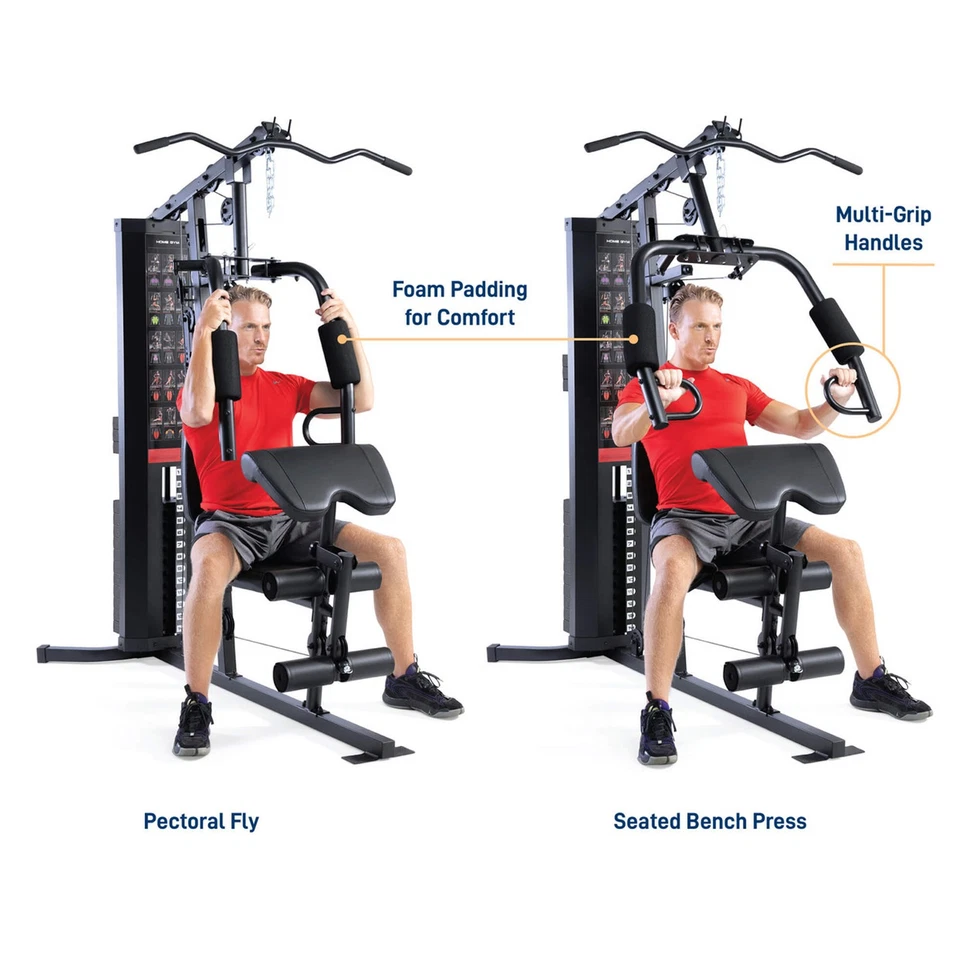 MARCY MWM-8178 Home Multi Gym 68kg Weight Stack 91kg Resistance Compact - Image 3 of 4