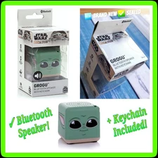 🟩 Star Wars Mandalorian GROGU Bitty Boomers Bluetooth Speaker + KEYCHAIN 🆕 NEW