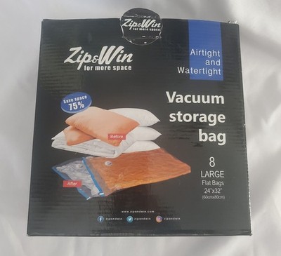 8 Large Zip & Win Vacuum Storage Bags 24'' X 32''