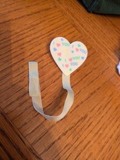 1989 Pacifier Clip Baby Vintage I Love You Pastel White