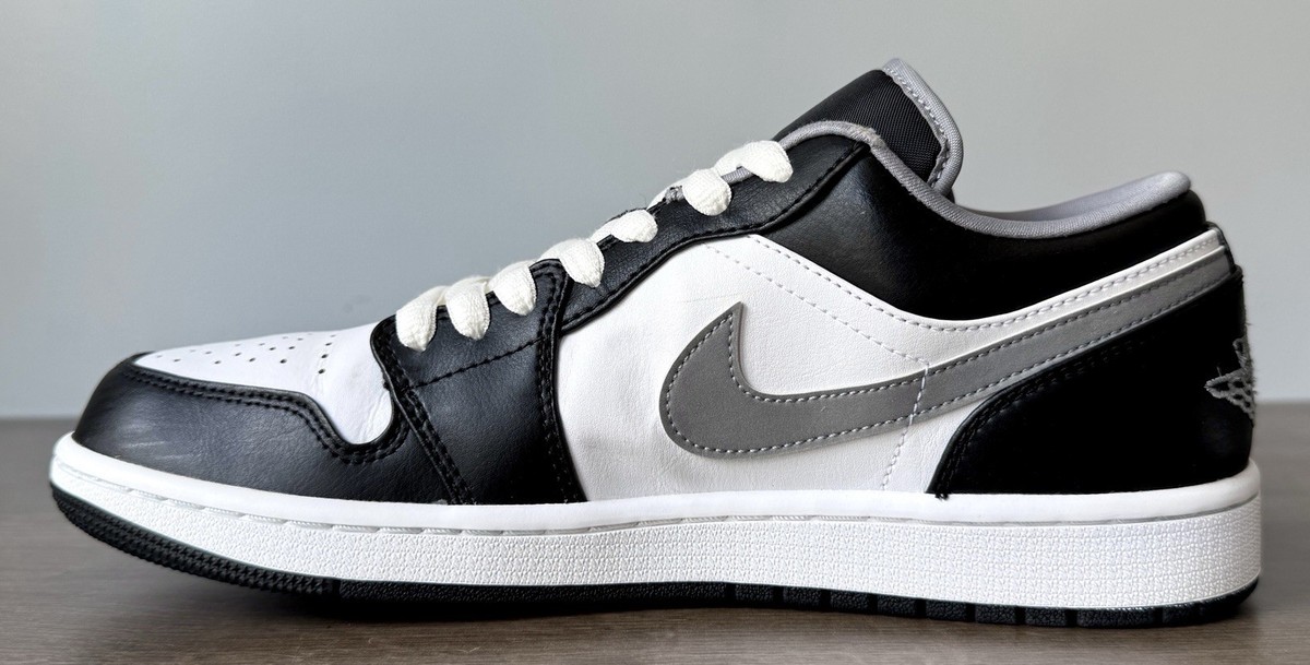 Nike Air Jordan 1 Low Mens Size 9 Black Particle Grey White 553558