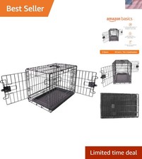 Durable Foldable Dog Crate with Divider Panel - Ideal for Beagles Chihuahuas
