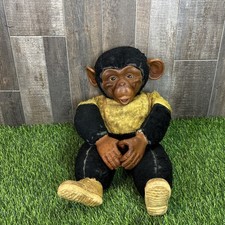 Vintage 1950s 1960s Rubber Face Chimpanzee Plush Doll Stuffed Monkey