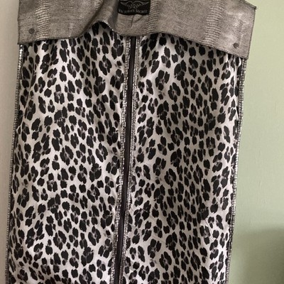 Victoria's Secret Animal Print Garment travel  Bag Silver Black Zipper Closure