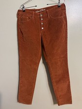Universal Thread Rusty Red Mid Rise Skinny Exposed Button Fly Corduroy Pants 30