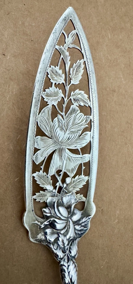 RARO ALVIN BRIDAL ROSE GRANDE 9 1/8” ESTERLINA ELEGANTE GELATINA SERVIDOR C. 1903 Foto 3 de 4